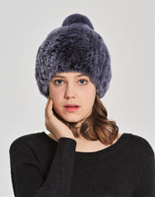 Load image into Gallery viewer, Rex rabbit beanie with pom pom