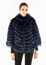 Load image into Gallery viewer, Layered silver fox poncho