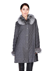 Silver fox reversible coat