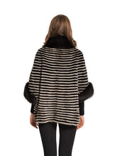 Load image into Gallery viewer, Mink poncho with fox trim