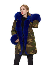 Load image into Gallery viewer, Camouflage fox parka with hood