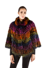 Load image into Gallery viewer, Layered silver fox poncho