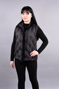 Down Vest with Mink Trim