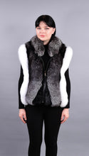 Load image into Gallery viewer, Women’s silver fox fur and white fox fur vest