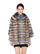 Load image into Gallery viewer, Silver fox &amp; red fox poncho with zipper