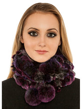 Load image into Gallery viewer, Rex rabbit neck warmer &amp; hat with pom pom