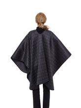 Load image into Gallery viewer, Double face cashmere cape with fox pom pom