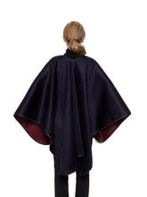 Load image into Gallery viewer, Cashmere blend cape with genuine leather trim