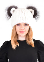 Load image into Gallery viewer, Mink beanie with cat ears
