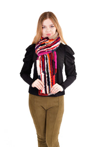 Knitted mink multi color scarf