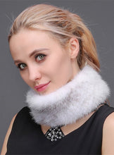 Load image into Gallery viewer, Knitted mink headband &amp; neck warmer