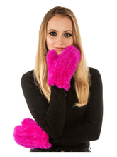 Knitted mink mittens