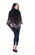 Load image into Gallery viewer, Knitted mink poncho