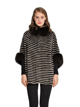 Load image into Gallery viewer, Mink poncho with fox trim