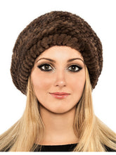 Load image into Gallery viewer, Knitted mink beret