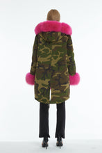 Camouflage fox parka with hood