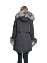 Load image into Gallery viewer, Silver fox parka with hood