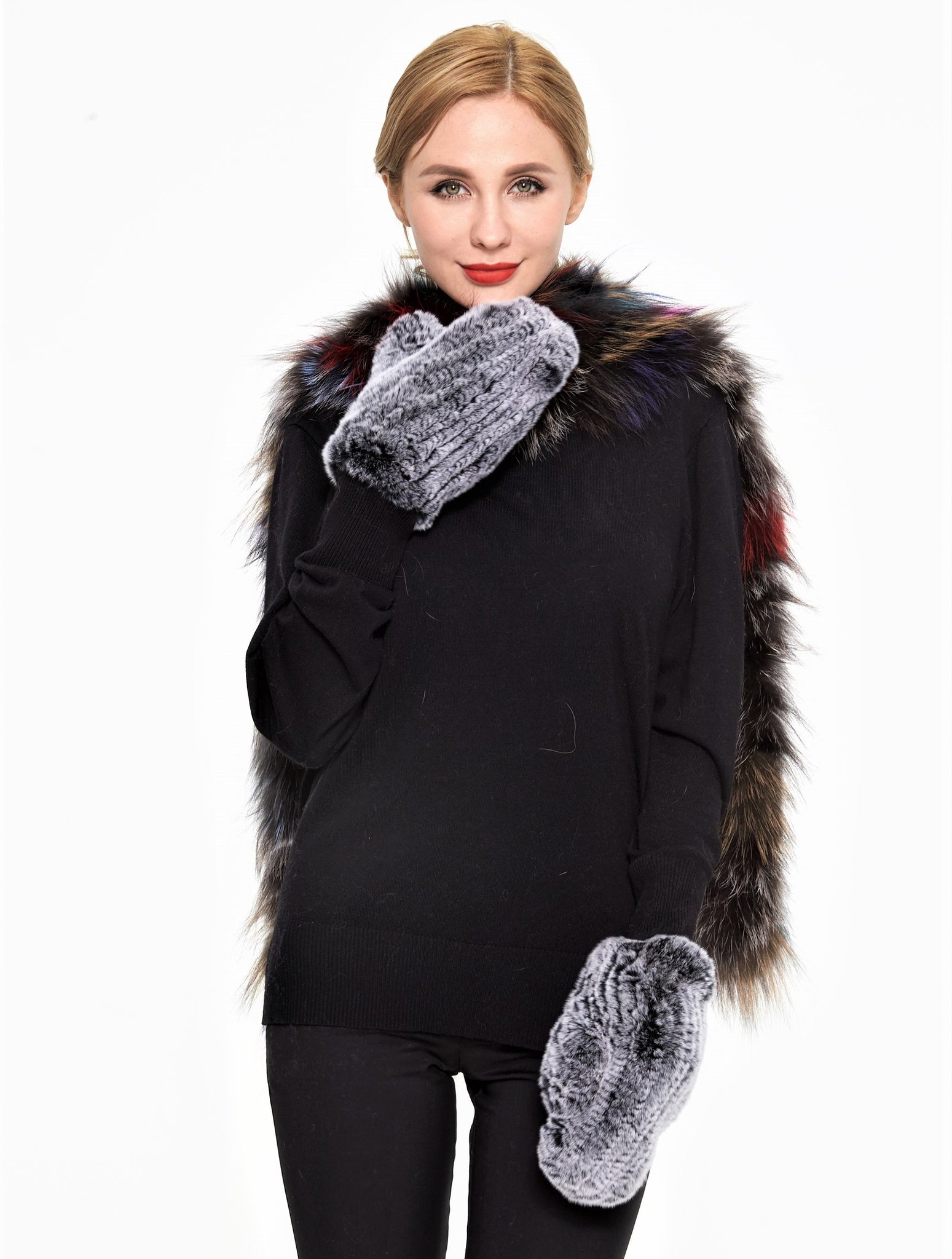 Buy The Best Knitted Rex Rabbit Mittens Online | Volare New York